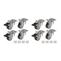 Set of 8 Furniture Castors 25 mm - Heavy Duty Castors Roller Trace-Free - Small Castors for Indoor And Outdoor Us