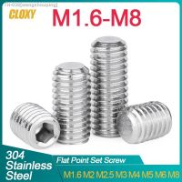 ✧❈♚ 50/ 20/ 10pcs M1.6 M2 M2.5 M3 M4 M5 M6 M8 DIN913 304 Stainless Steel Allen Hex Hexagon Socket Flat Point Set Screw Headless Bolt