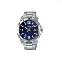 [ประกันร้าน] CASIO นาฬิกาข้อมือผู้ชาย รุ่น Standard Blue Dial Silver รุ่น MTP-VD01D-2BVUDF-S