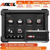 ANCEL X7 HD Heavy Duty Truck Diagnostic Tool Professional Full System 12V 24V Oil DPF Regen ECU Reset OBD2 Truck Scanner