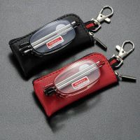 Anti-blue Light Portable Metal Round Folding Presbyopia Eyeglasses Computer Eyewear Women Men Eyeglasses with Keychain Case