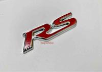 โลโก้ RS สีแดง Logo RS ติดกระจังหน้า ฝาท้ายรถยนต์