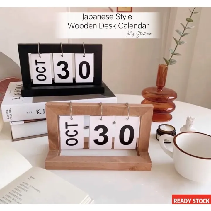 My Stuff's Japanese Minimalist ins Wooden desk calendar flip calendar ...