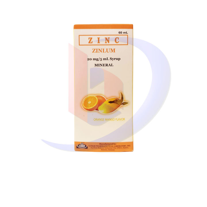 Zinc Sulfate Zinlum 20mg5ml Syrup 60ml Lazada Ph 1692