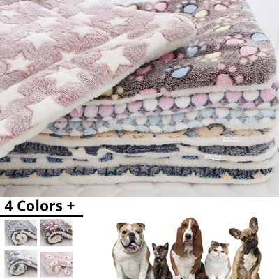 【YF】 Pet Sleeping Mat Dog Bed Cat Soft Hair Thickened Blanket Pad Fleece Home Washable Warm Bear Pattern Supplies