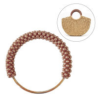 ZHUHAO Pearl round BAG Handle แหวนโลหะถักลูกปัดที่มีสีสัน DIY handmade