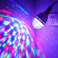 Dropshipping E27 Rotating Magical Ball Light Mini RGB Projection Lamp Party DJ Disco Ball Light Christmas Party K Bar Wedding