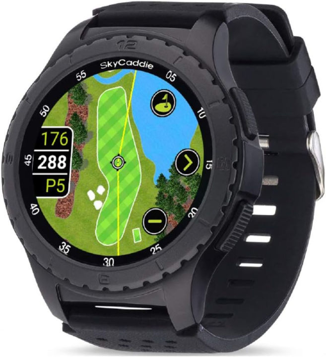 skycaddie-lx5-golf-gps-watch-touchscreen-golf-range-finder-amp-shot-tracker-smartwatch-w-35k-courses-intelligreen-holevue-amp-digital-scorecard-bundle-with-playbetter-portable-charger-charger-bundle-s