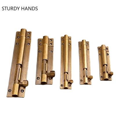 【LZ】 2/3/4 /5 Inch Brass Door Latch Home Hardware Cabinet Gate Safety Door Bolt Tower Window Catch Locks Solid Sliding Latch Hasp