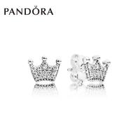 ต่างหูห่วงแพนดอร่าเงินแท้ 925 Pandoraˉ Magic Crown 925 Silver Stud Earrings 297127CZ New Simple Fashion Small Earrings Women Hoop earrings Stud earrings Drop earrings Women Jewelry Pandoraˉ charm