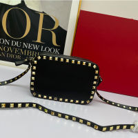 Fashionable High Quality Leather Cross-body Bag For Women Multi-color Girl Camera Bag Rivet Element Handbag