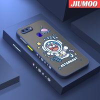 เคส JIUMOO สำหรับ OPPO R15 R15 Pro เคส R17ลายการ์ตูนนักบินอวกาศโดราเอมอนมีน้ำค้างแข็งโปร่งใสแข็งขอบสี่เหลี่ยมด้านข้างเป็นรูปแบบเคสนิ่มป้องกันกล้องปลอกซิลิโคนกันกระแทก