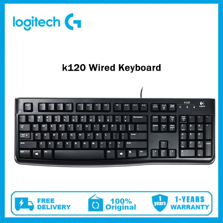 Logitech K120 Wired Keyboard for Windows, Plug and Play, Full-Size ...