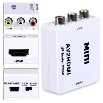 RCA to HDMI AV to HDMI Converter AV2HD 1080P CVSB L/R Output Video Box  Adapter