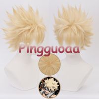 Anime My Hero Academia Katsuki Bakugou Cosplay Wig Bakugo Short Linen Blonde Baku no Hero Halloween Heat Resistant Synthetic Hair