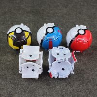 4pcslot pokemon Figures Throw Automatically Bounce Pokeball Pikachu Toys 7CM