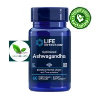 NEW Life Extension Optimized Ashwagandha / 60 Vegetarian Capsules