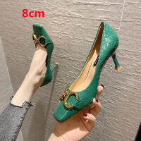 Cresfimix Women y Green Pu Leather 8cm Stiletto Heel Shoes Lady Cute Party Night Club Heel Pumps Sapatos Femininas A9285