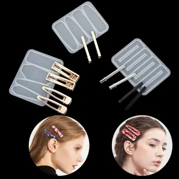 Hair Claw Clips Silicone Resin Molds Metal Geometric Barrettes Epoxy Molds  For DIY Resin Women Hairpin