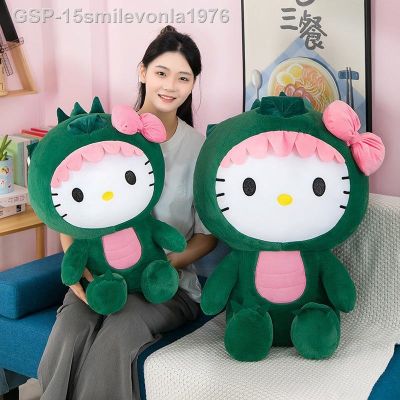 ผ้ากำมะหยี่ไดโนเสาร์15smilevonla1976 Sanrio Kawaii Kitty ตุ๊กตาของเล่น Decoração Do Quito Dormofada Crianças Presente De Aniversário 35 Cm 50 Cm 65Cm