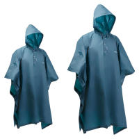 เสื้อปอนโชกันฝน คลุมเป้ขนาด 10 ลิตร เสื้อกันฝน ผ้าคลุมกันฝน FORCLAZ Hiking rain poncho 50 - 10 L Turquoise