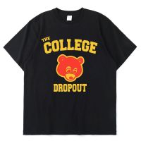 Kanye West College Dropout T Shirt Men Music Album Print Short Sleeve T-Shirts Cotton Male Tee Loose Casual Design Top T-Shirt S-4XL-5XL-6XL