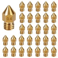 30PCS 0.4 mm 3D Printer Nozzle Brass Nozzle MK8 Extruder Print Head High Temperature Wear Resistant Nozzles 3D Printer Parts