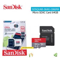 SanDisk Ultra Micro SDXC UHS-I Card 64GB (SDSQUAR-064G-GN6MN)(RedGray) Class 10 with Adapter Full HD Video UP To 100MB  ประกันศูนย์ SYNNEX THAILAND