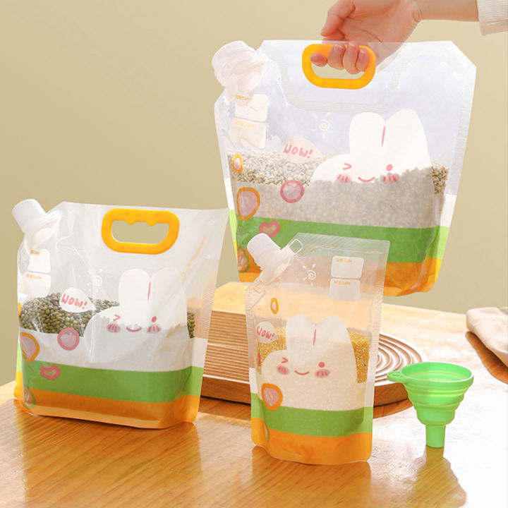 hot-3pcs-grain-storage-bag-cereal-sealing-bags-reusable-packing-bag-with-handle-plastic-food-kitchen-organizer-and-storage-container