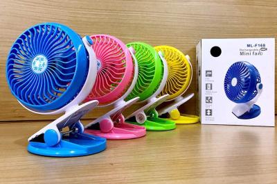 พัดลม USB Mini fan รุ่น ML-F168 พัดลมพกพา พัดลมหนีบ ชาร์ตเก็บแบตได้ ปรับได้ 3 ระดับ