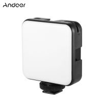 Andoer W64มินิสองสีVlogไฟLED 2500K-6500Kหรี่แสงได้6Wแบตเตอรี่แบบชาร์จไฟได้ในตัวพร้อม3ตัวประกับติดเย็นเข้ากันได้กับกล้องCanon Nikon Sony DSLRแพ็ค1ชิ้น