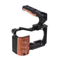 Andoer Camera Cage Top Handle Kit อลูมิเนียมอัลลอยด์วิดีโอกรงพร้อม Cold Shoe Mount 14 "&amp; 38" หัวข้อสำหรับกล้อง ZV-E10