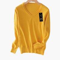 [Qinqin clothing]ไก่ TOE Soft Cashmere Elastic เสื้อกันหนาว Pullovers ผู้หญิงฤดูใบไม้ร่วงเสื้อกันหนาว V คอจัมเปอร์หญิงถักยี่ห้อ Pullover