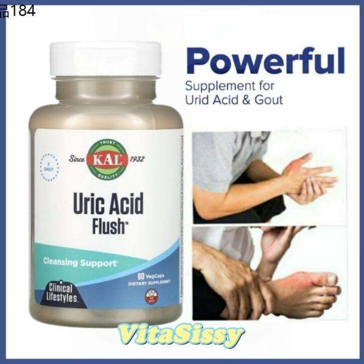 KAL, Uric Acid Flush, 60 Veggie Capsules (Cleansing Formula, Siram Asid Urik, Gout Asid Urik, 尿酸