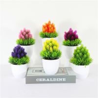 【cw】 1pc Simulated Bonsai Artificial Small Fake Flowers Office Table Potted Ornaments Garden ！