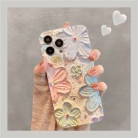 เคสโทรศัพท์สลายเลเซอร์แฟชั่นแวววาวลายดอกไม้แฟชั่นสำหรับ iPhone 14 Pro Max 13 12 11 X XS XR 7 8 Plus SE 2020กรอบกันกระแทกแบบนิ่มสุดหรู