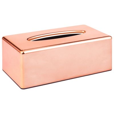 Paper Rack Elegant Royal Rose Gold Car Home Rectangle Shaped Tissue Box Container Napkin Tissue Holder