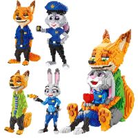▤▩✌ Mini Blocks Zootopia Cartoon Figures Toy Rabbit Judy Fox Model Anime Building Blocks for Children Toys Christmas Gifts