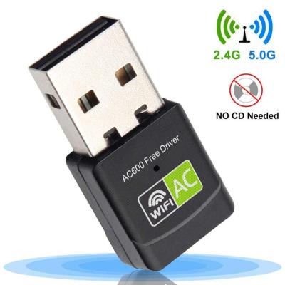 USB อะแดปเตอร์ Wifi USB อีเธอร์เน็ตเครื่องอุปกรณ์เชื่อมต่อกับ Wifi 600Mbps 5Ghz USB USB Lan อะแดปเตอร์ Wi-Fi PC เสาอากาศรับสัญญาณไวไฟ AC การ์ดเน็ตเวิร์กไร้สาย