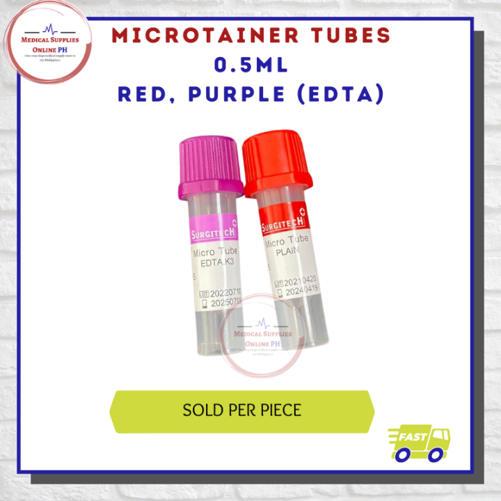 Microtainer Vacuum Blood Collection Tubes RED TOP and PURPLE (EDTA) TOP