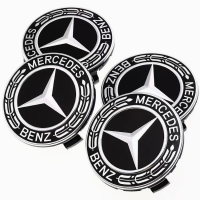 【ready Stock】4PCS * 75MM ตราสัญลักษณ์รถโลโก้ป้ายสติกเกอร์ฝาครอบดุมล้อสำหรับ Mercedes Benz Car Emblem Logo Badge Sticker Hub Caps Centre Cover for Mercedes Benz A,C,E,S,CLS Series Auto