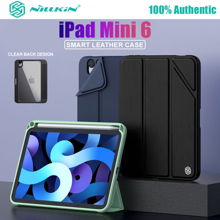 Apple iPad Mini 6 tablet case blue Nillkin Bumper Leather Pro