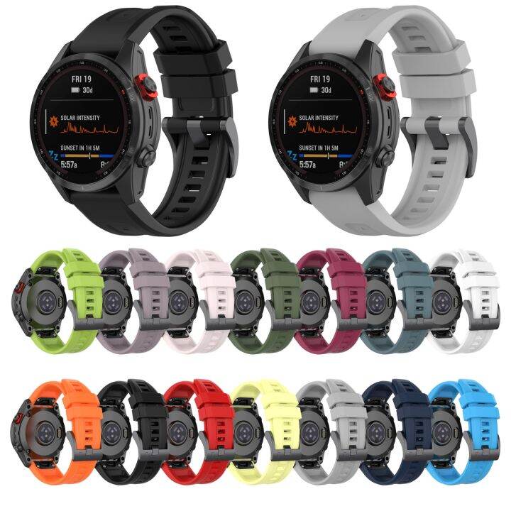 สำหรับ-garmin-fenix-7สายนาฬิกาข้อมือซิลิโคนแบบปลดได้อย่างรวดเร็ว-สีกรมท่า