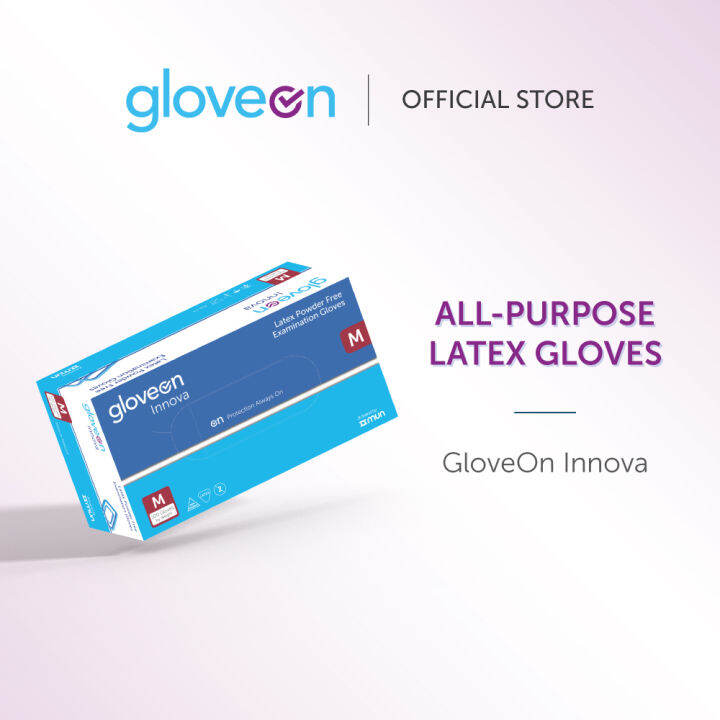 GloveOn Innova Latex Exam Gloves (White) AllPurpose Latex Gloves For