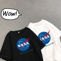 COD  ☬ผ้าคอตตอน 100 ⚡️NASA ลายนาซ่าฮิปฮอปแห้งเร็วเสื้อยืดผ้าฝ้ายคาปัสผู้ชายและผู้หญิงเสื้อยืดสตรีทนักเรียนคู่รักแขนสั้นขนาดบวก☜