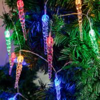 10/20pcs Fake Icicle Lantern String 2022 New Year Decor Christmas Decoration for Home Simulation Ice Light Xmas Tree Ornaments