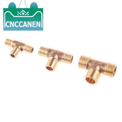 3 Way Tee T Shaped 1/8 1/4 3/8 1/2 BSP Male Thread Brass Pipe Fitting Adapter Coupler Connector for Air Water Fuel Gas
