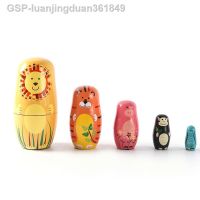 Luanjingduan361849ของเล่นต๊กตาพื้นเมืองมอนเตสซอรี่ทำมือของเล่นภาษารัสเซีย Matryoshka ไม้สำหรับเด็กผู้หญิง5ชิ้นทำมือวาดของขวัญตุ๊กตาซ้อน