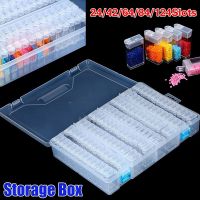 Storage Box 24/42/64/84/124 Slots Clear Plastic Box Storage Box for Jewelry Diamond Embroidery Craft Bead Pill Storage Tool