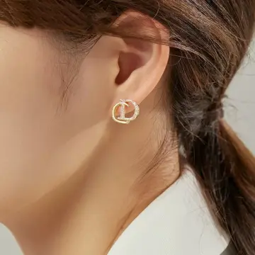 Initial Letter Stud Earrings For Women Stainless Steel Letter A-Z Piercing  Earring Femme Korean Fashion Jewelry Gift 2023